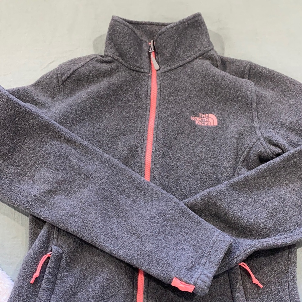 Grey/pink North-face fleece